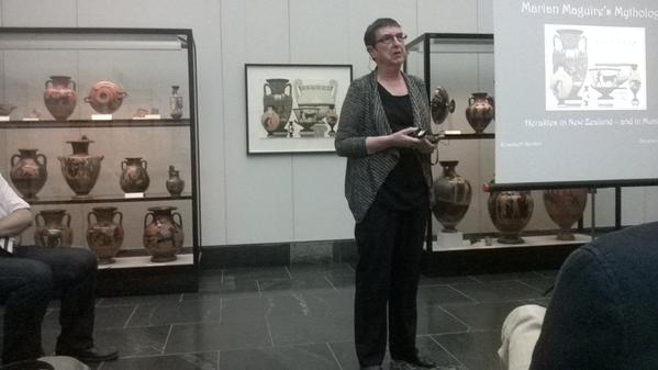 Prof. Elizabeth Rankin speaking at the Munich exhibition