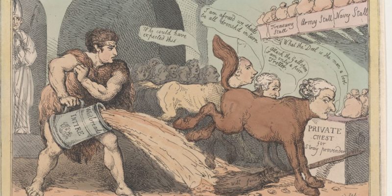5th Labour: Augean Stables - political cartoon 1805